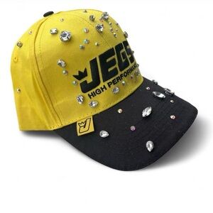 JEGS Yellow and Black Embellished Cap